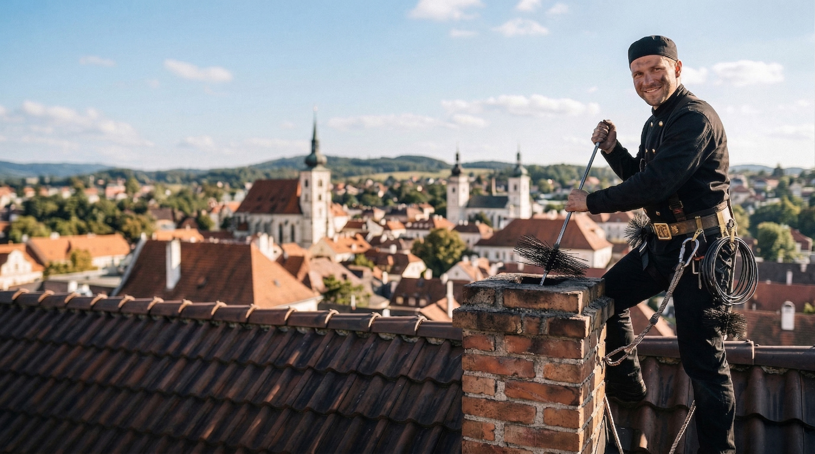 Poctivý kominík při práci